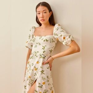 Reformation - Belgium Linen Dress - Citron size2